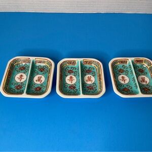 Decorative Ceramic Dish Set with Asian Motif